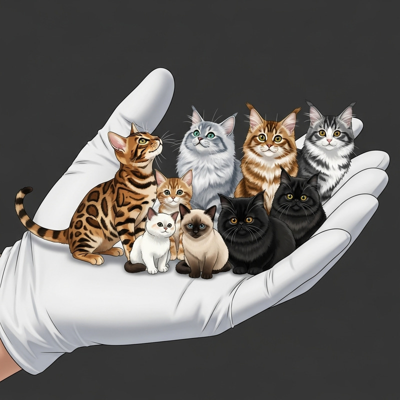 1151969 Cats Collection Held in Hand | Various Breeds & Colors