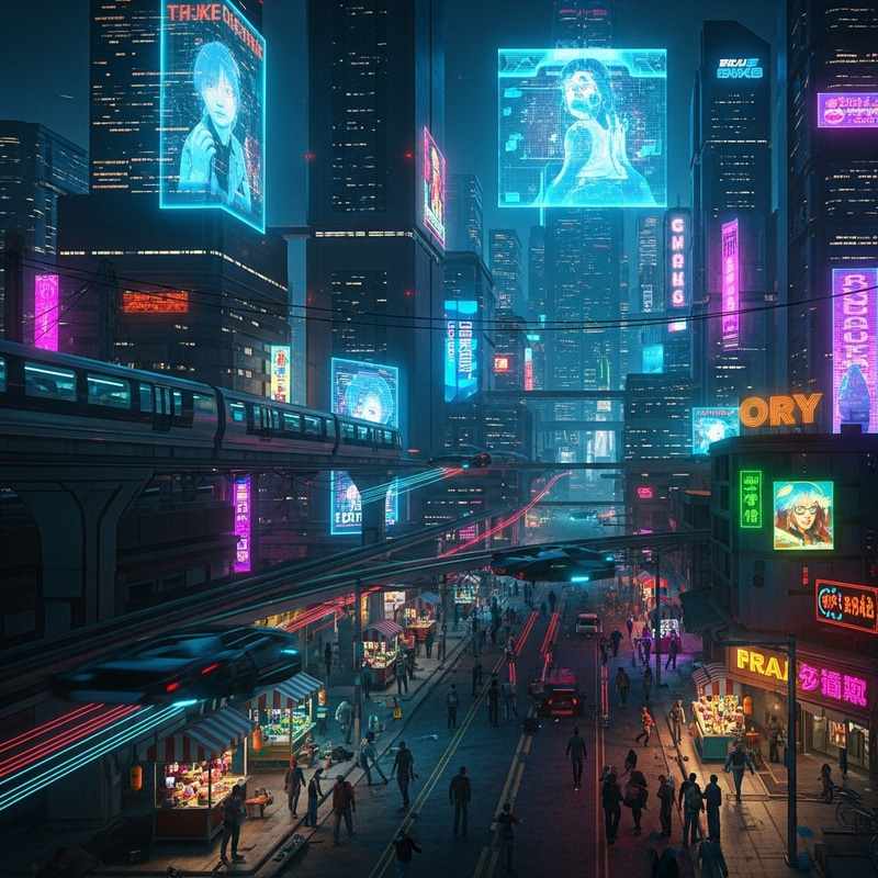 Future Cityscape Cyberpunk Scenery Future Cityscape Cyberpunk Scenery