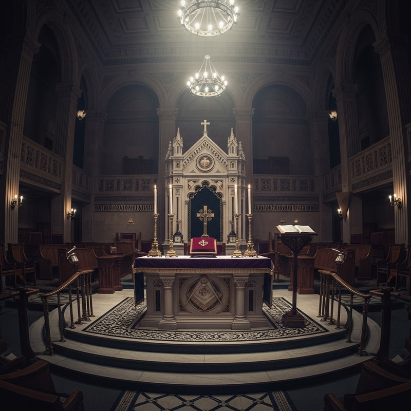 Majestic Masonic Lodge Interior: Symbolic Elements & Grandeur Majestic Masonic Lodge Interior: Symbolic Elements & Grandeur
