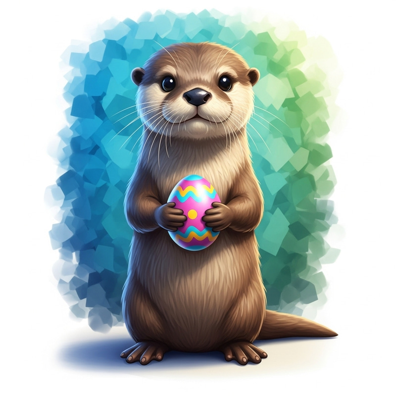Detailed Digital Painting of a Cute Cartoon Otter in Vibrant Colors Detailed Digital Painting of a Cute Cartoon Otter in Vibrant Colors