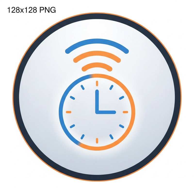 Round Alarm Clock Icon PNG - 128x128 Pixels