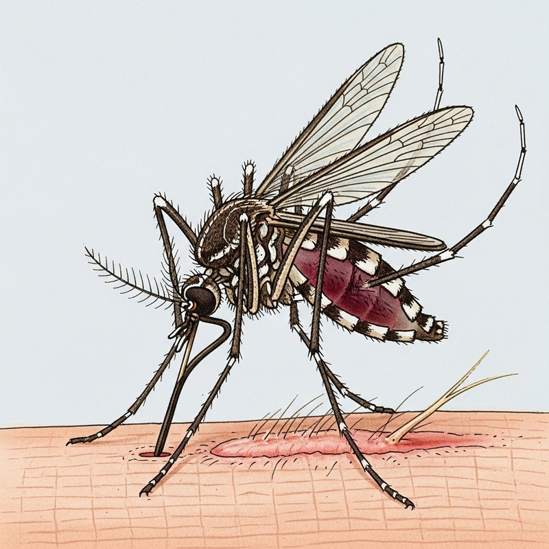 Zika Mosquito Biting Illustration Zika Mosquito Biting Illustration