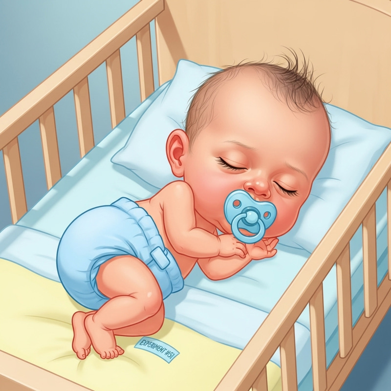 Animated Caricature of Babyfier Experiment 151: Newborn Sleeping in Crib Animated Caricature of Babyfier Experiment 151: Newborn Sleeping in Crib