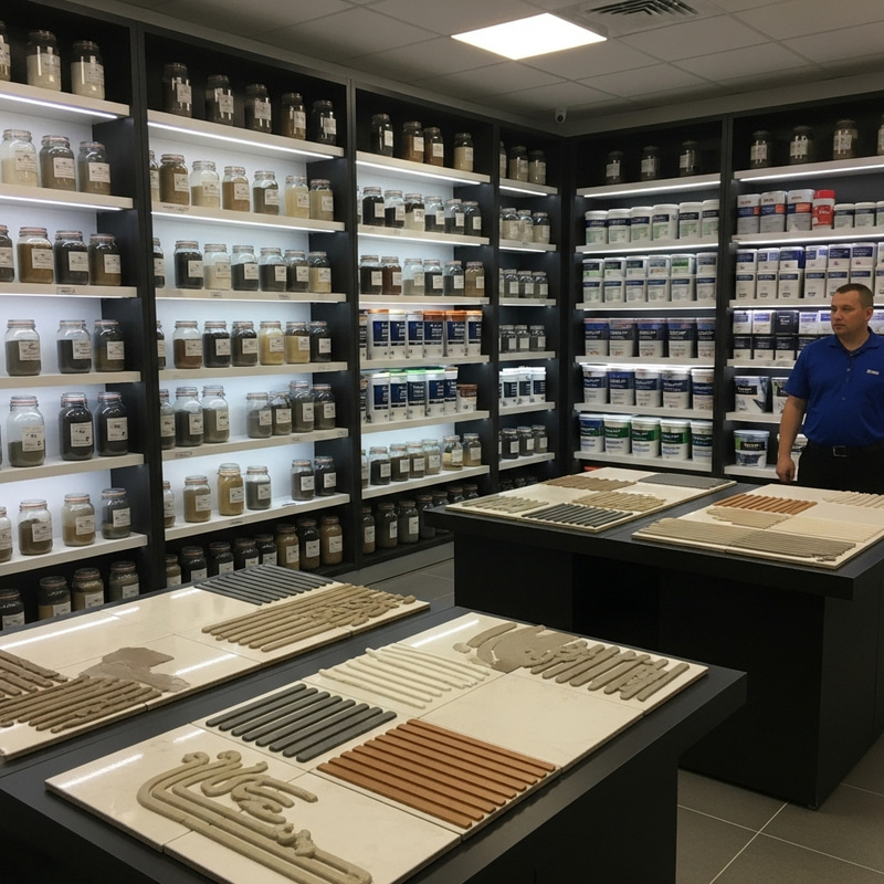 Cement and Tile Grout Display - Premium Variety Cement and Tile Grout Display - Premium Variety