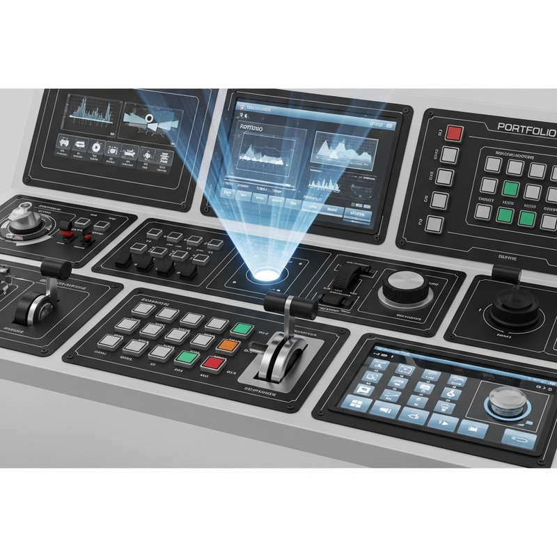 High-Tech Futuristic Control Panel for Portfolio Presentation High-Tech Futuristic Control Panel for Portfolio Presentation