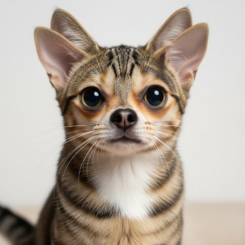Chihuahua-Faced Cat | Whimsical Kitty Image Chihuahua-Faced Cat | Whimsical Kitty Image