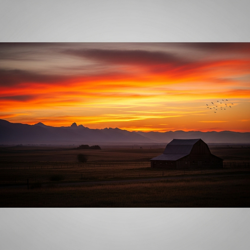 Metaphorical Sunset Over American Landscape Metaphorical Sunset Over American Landscape