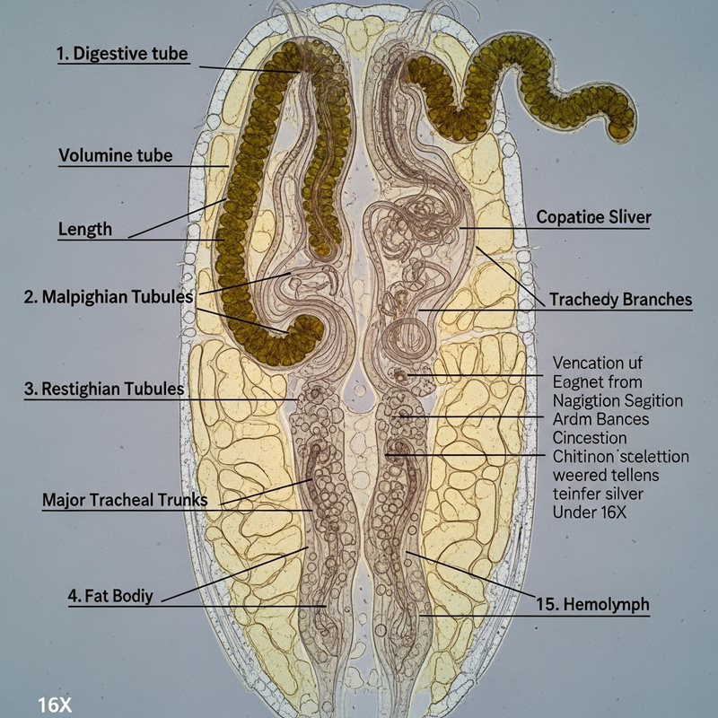 Larvae Anatomy Study: Digestive Tube, Malpighian Tubules, Respiratory System Larvae Anatomy Study: Digestive Tube, Malpighian Tubules, Respiratory System