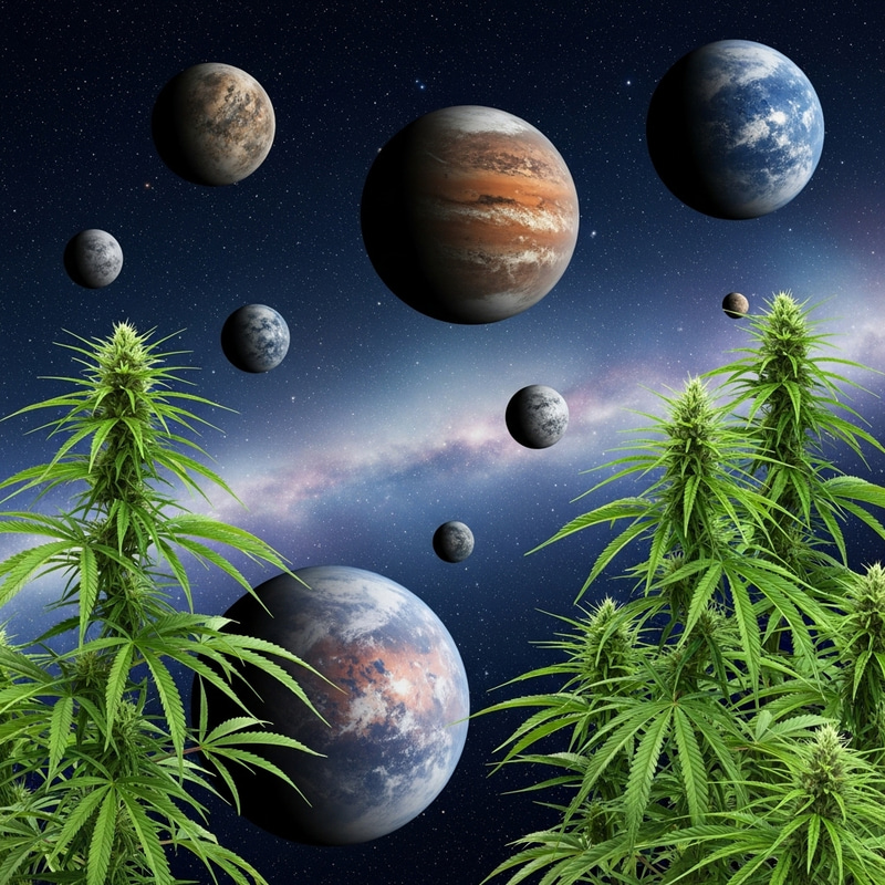 Space Planets and Weed: Surreal Cosmic Garden Space Planets and Weed: Surreal Cosmic Garden
