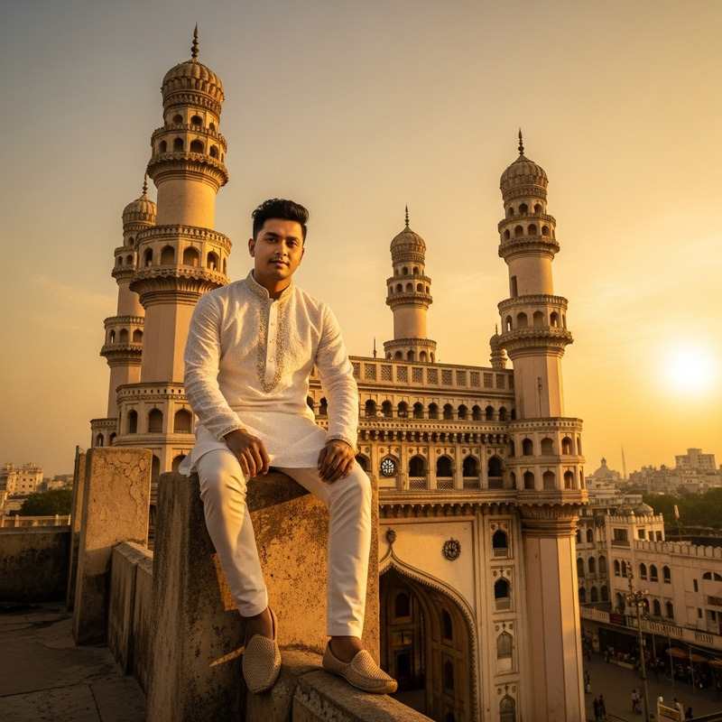 AKYD Anil Kumar Yadav Dundukuri Sitting on Charminar Icon AKYD Anil Kumar Yadav Dundukuri Sitting on Charminar Icon