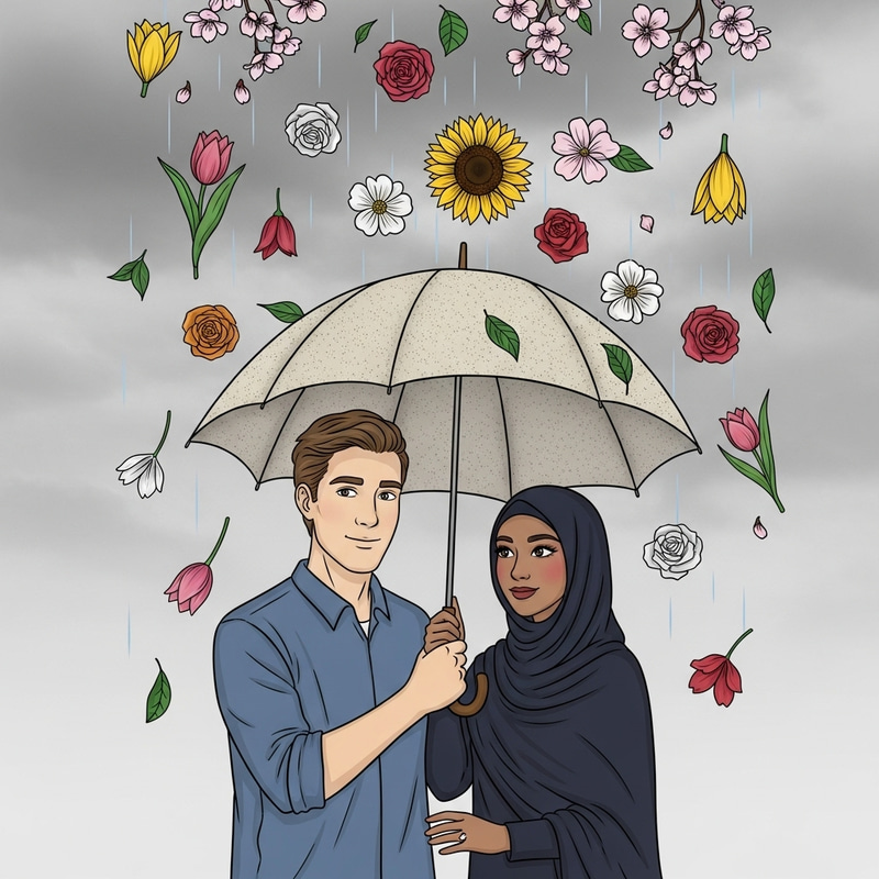Rain of Flowers: A Doodle Illustration