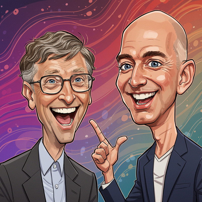 Gates & Bezos: A Caricature Conversation on AI Gates & Bezos: A Caricature Conversation on AI