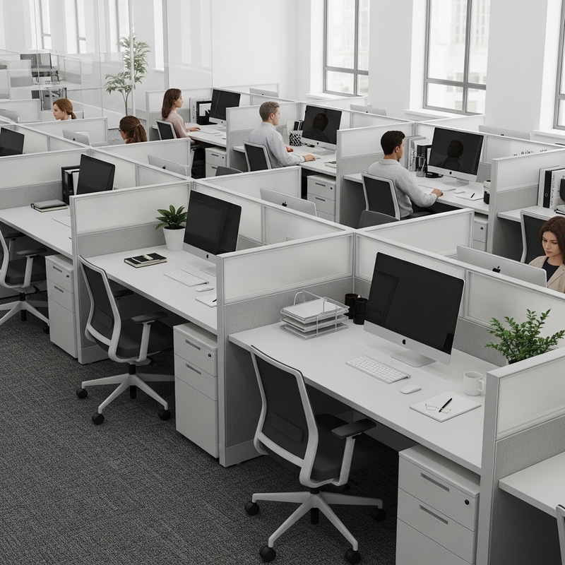 Minimalistic Office Cubicles for Productive Work Environments