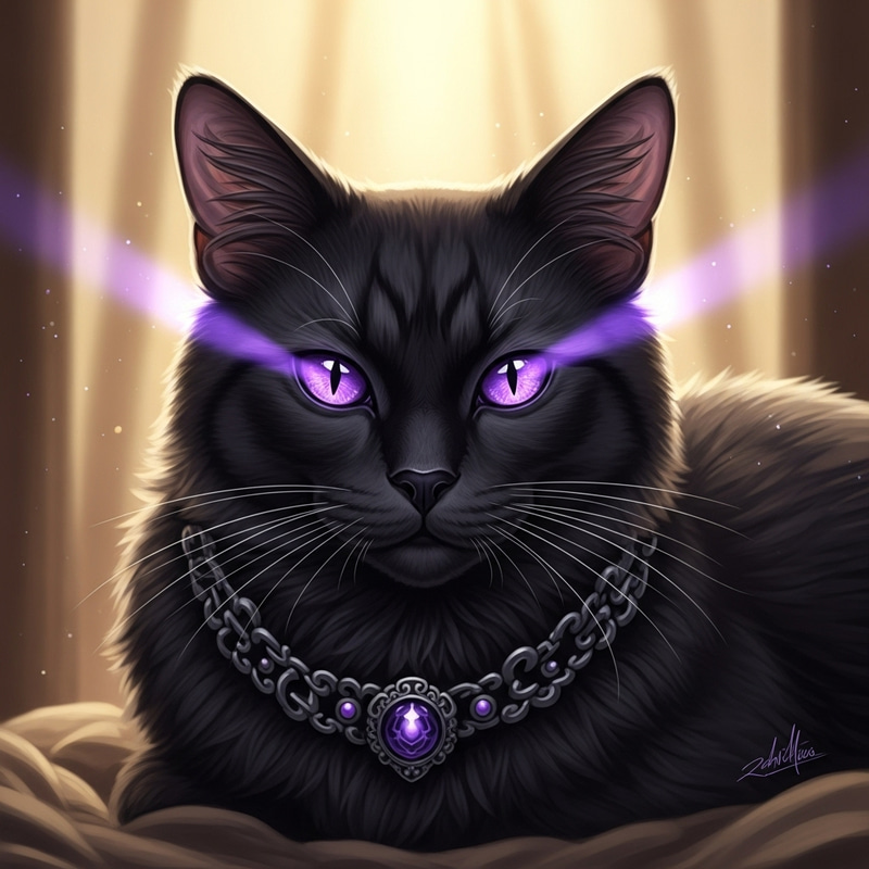 Dark Cat with Violet Eyes - A Captivating Image Dark Cat with Violet Eyes - A Captivating Image