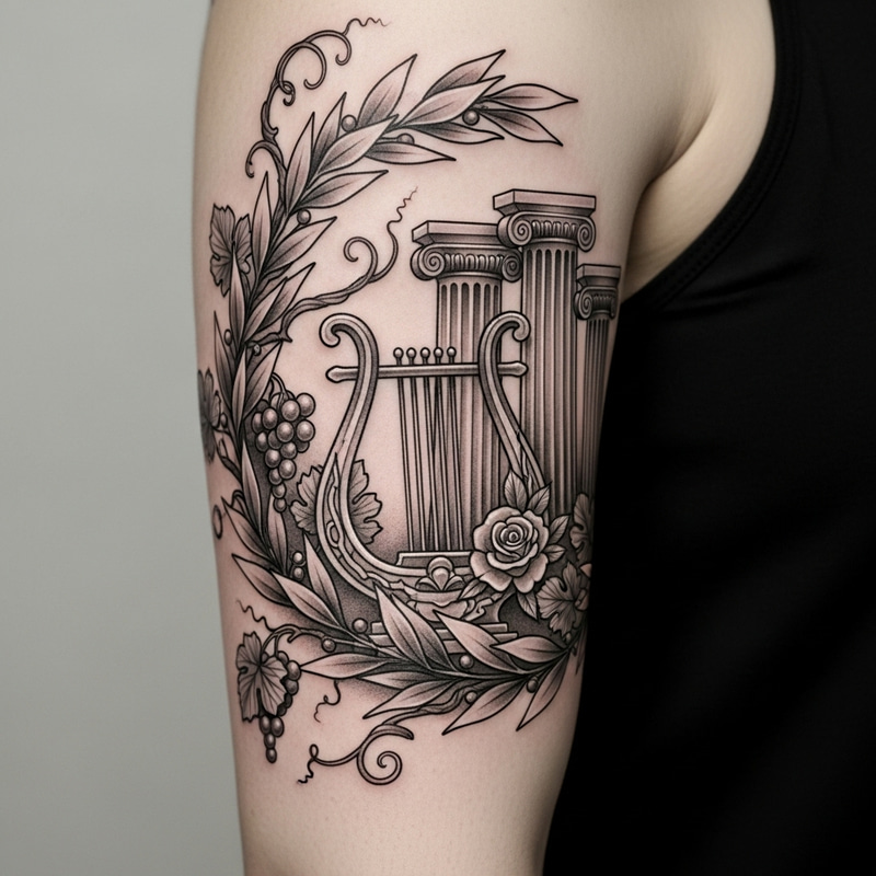 Grecian & Roman Mythology Arm Tattoo Design Ideas