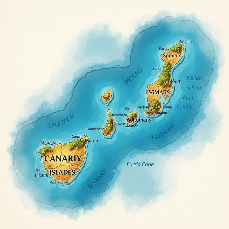 Artistic Atlas Map of the Canary Islands
