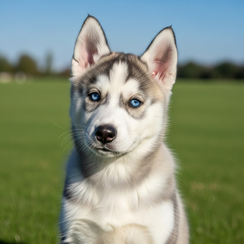 Cute Siberian Husky Puppy - Beautiful Grey & White Fur Cute Siberian Husky Puppy - Beautiful Grey & White Fur