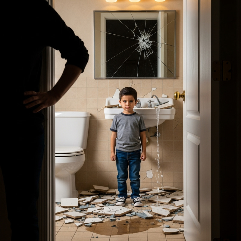 Hispanic Child Accused of Breaking Bathroom Hispanic Child Accused of Breaking Bathroom