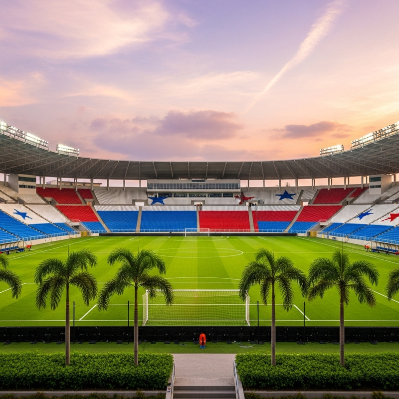 Panama-Inspired Football Stadium in Tropical Setting Panama-Inspired Football Stadium in Tropical Setting