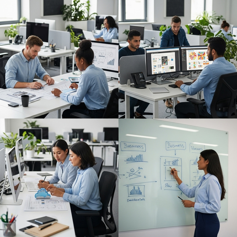 Diverse Coworking Space with Professionals Working Together Diverse Coworking Space with Professionals Working Together