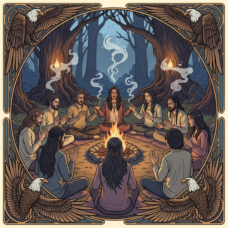 Shamanic Circle Singers in Sacred Chant with Eagles Shamanic Circle Singers in Sacred Chant with Eagles