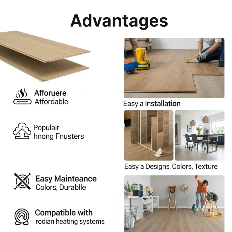 Advantages of Laminate Flooring: Affordability, Easy Installation, Variety & Durability Advantages of Laminate Flooring: Affordability, Easy Installation, Variety & Durability
