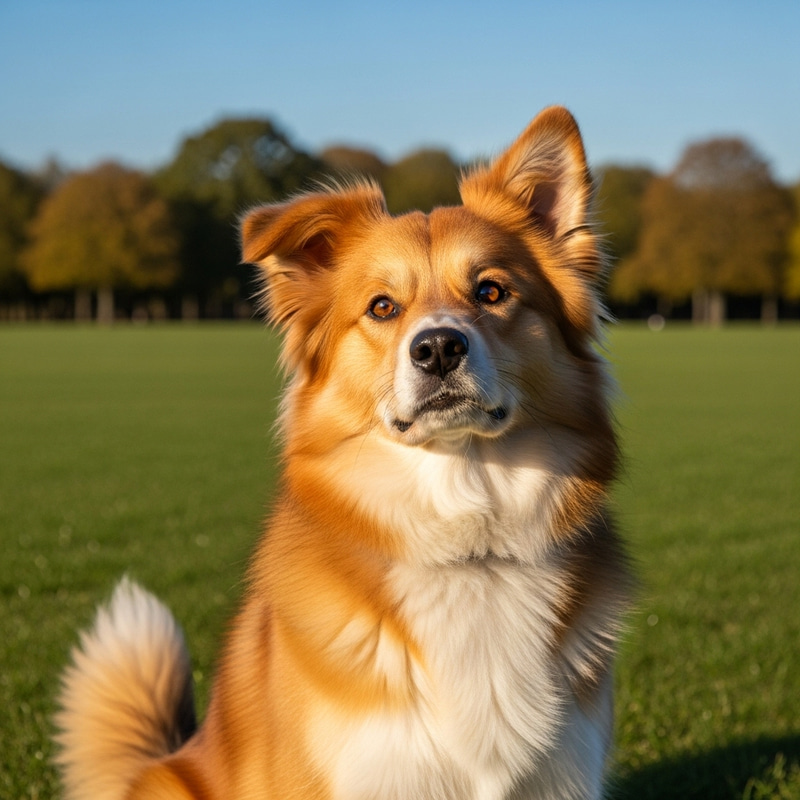 Charming Canine in a Green Park - Dog Image Charming Canine in a Green Park - Dog Image