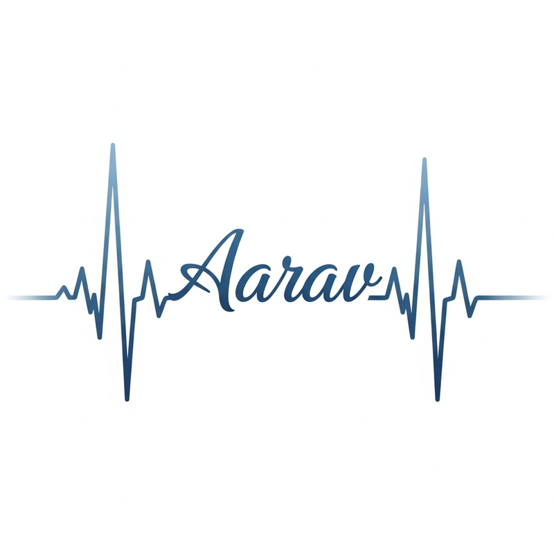 Aarav Heartbeat Design - Elegant Heart Monitor Art