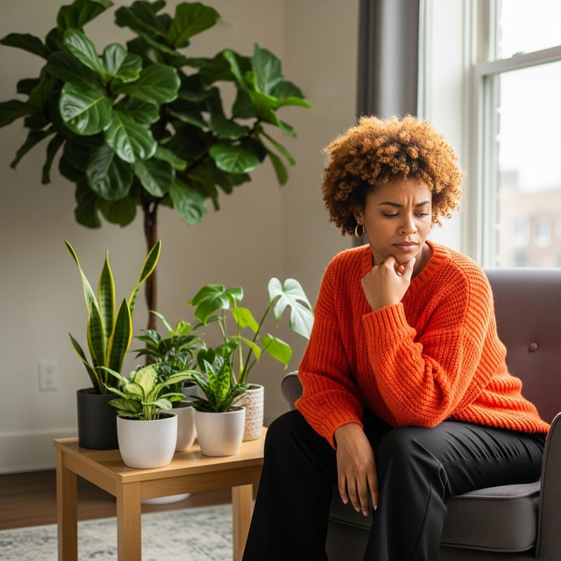 Tranquil African Woman Thinking Healthily - Wellness Meditation Image