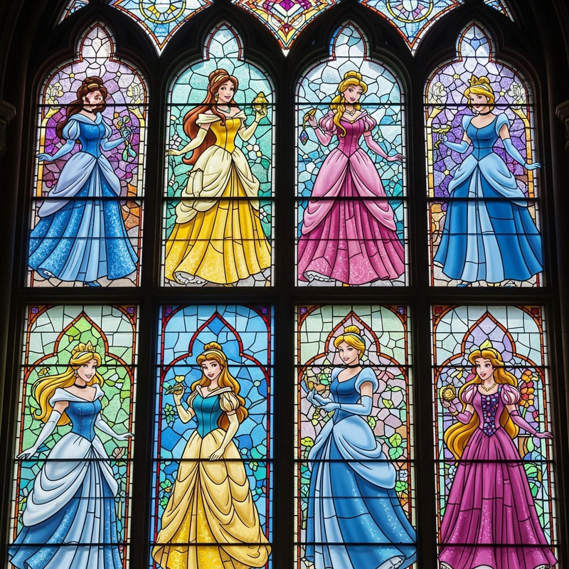 Disney Princess Stained Glass Windows | Ethereal Gothic Art Disney Princess Stained Glass Windows | Ethereal Gothic Art