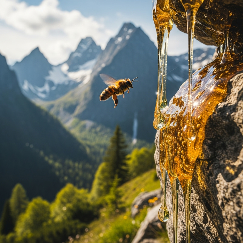 Bee Collecting Honey from Mountains | Nature Scene