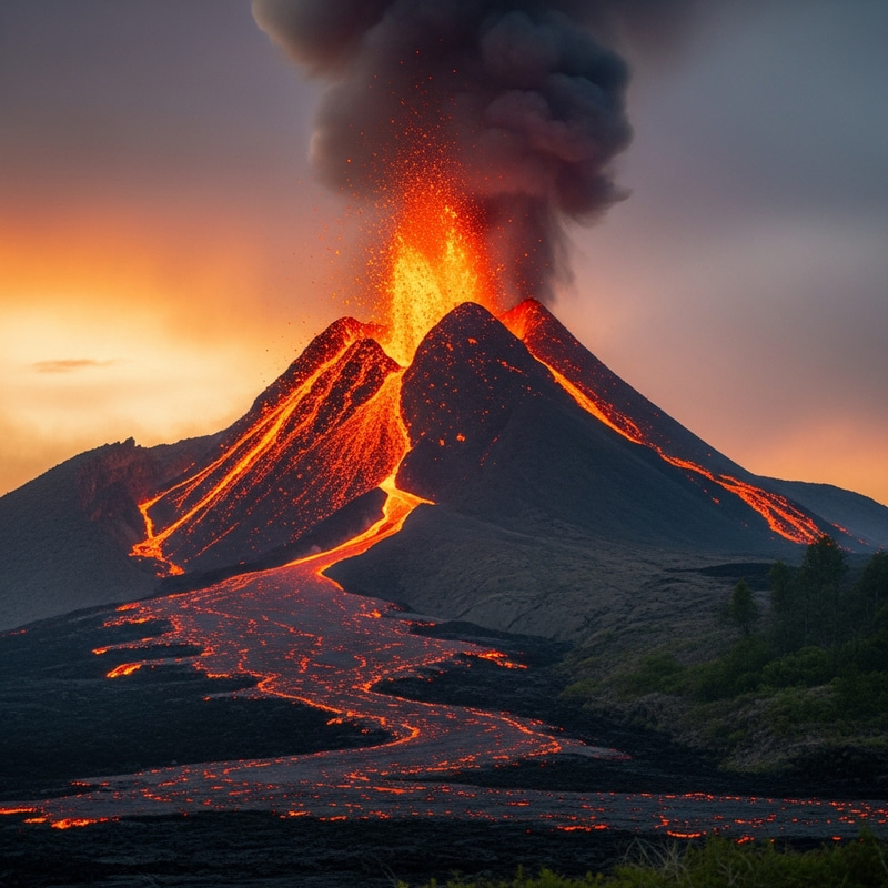 Majestic Volcano: Nature's Fiery Display Majestic Volcano: Nature's Fiery Display