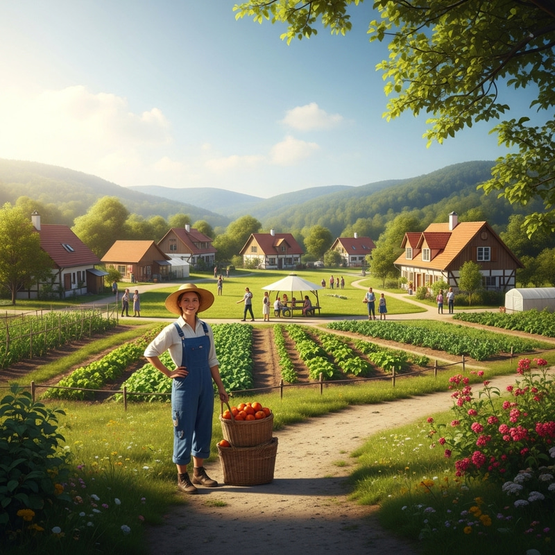 Harmonious Agricultural Vision: Thriving Farm Community Celebration