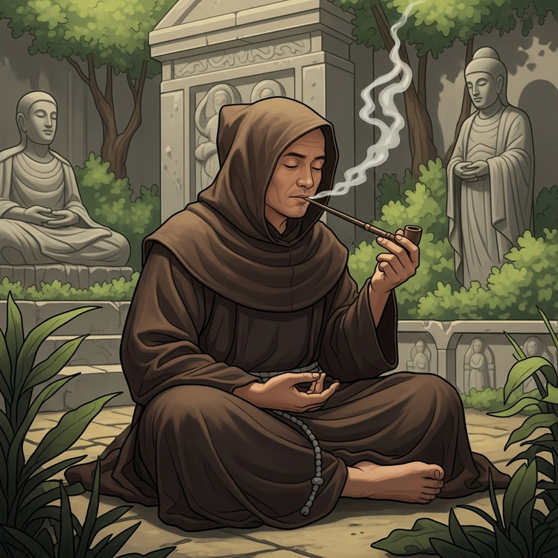 Smoking Monk Icon | Meditation Spiritual Pose Smoking Monk Icon | Meditation Spiritual Pose