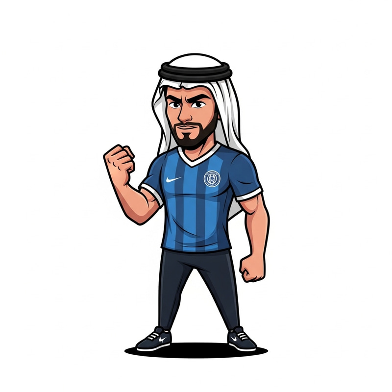 Passionate Football Fan Avatar in Fred Perry Outfit - Middle-Eastern Male