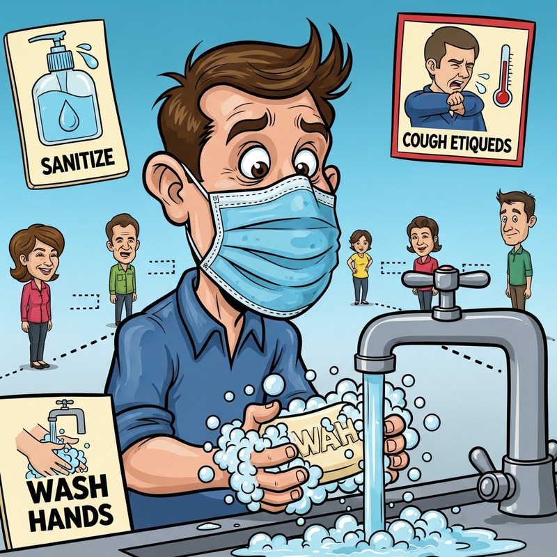Avoiding Contagious Diseases - Health Illustration