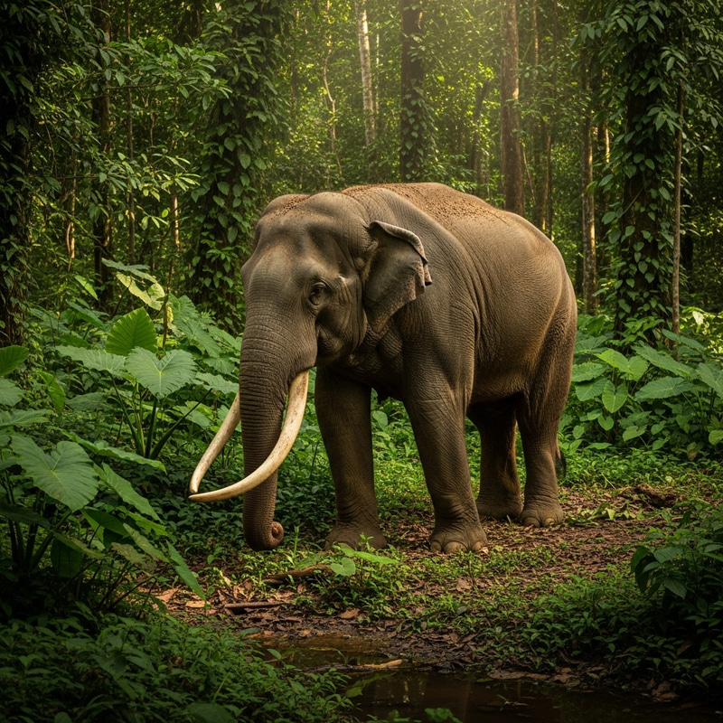 Sumatran Elephant in Natural Habitat