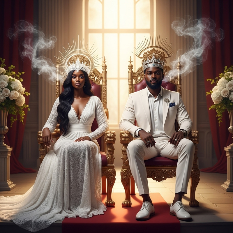 Radiant Monarchial Couple in Throne Room of New Jerusalem Radiant Monarchial Couple in Throne Room of New Jerusalem