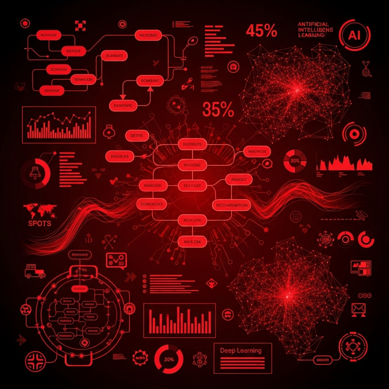 AI Recommendation Engine in Red and Black Style AI Recommendation Engine in Red and Black Style