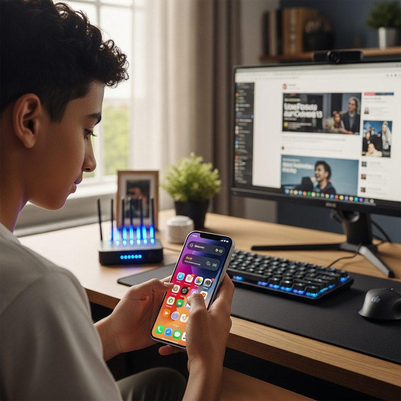 Algerian Teen with iPhone, Android 13, Internet, and PC Algerian Teen with iPhone, Android 13, Internet, and PC