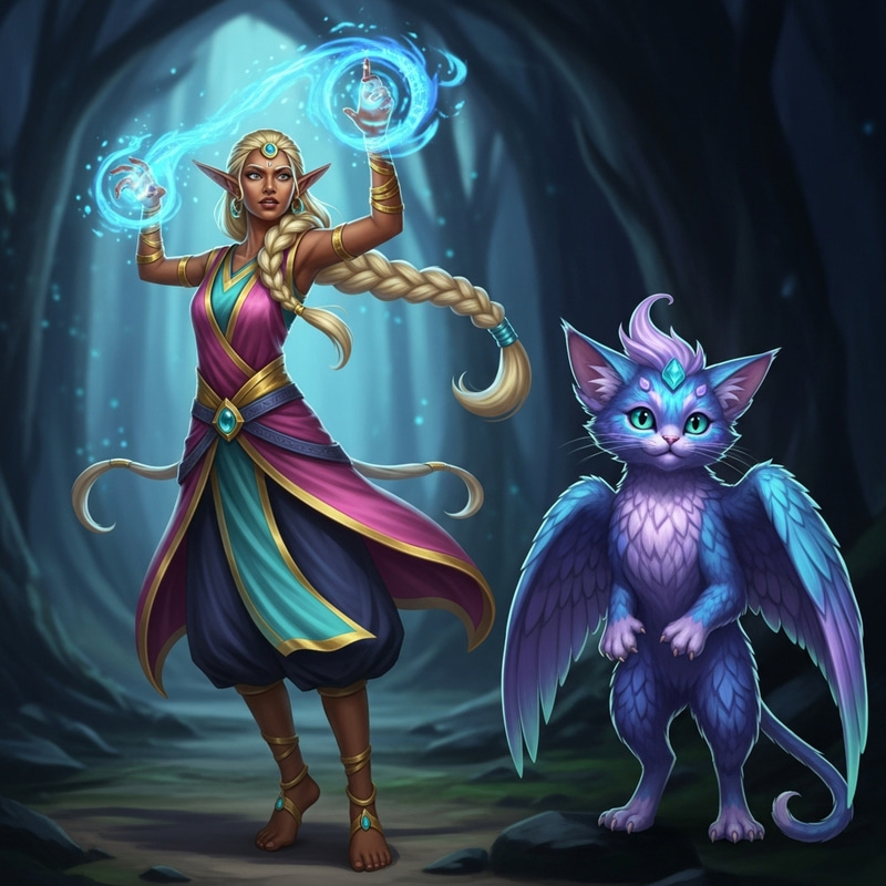 Colorful Moon Druid & Mystical Being | South Asian Women Colorful Moon Druid & Mystical Being | South Asian Women
