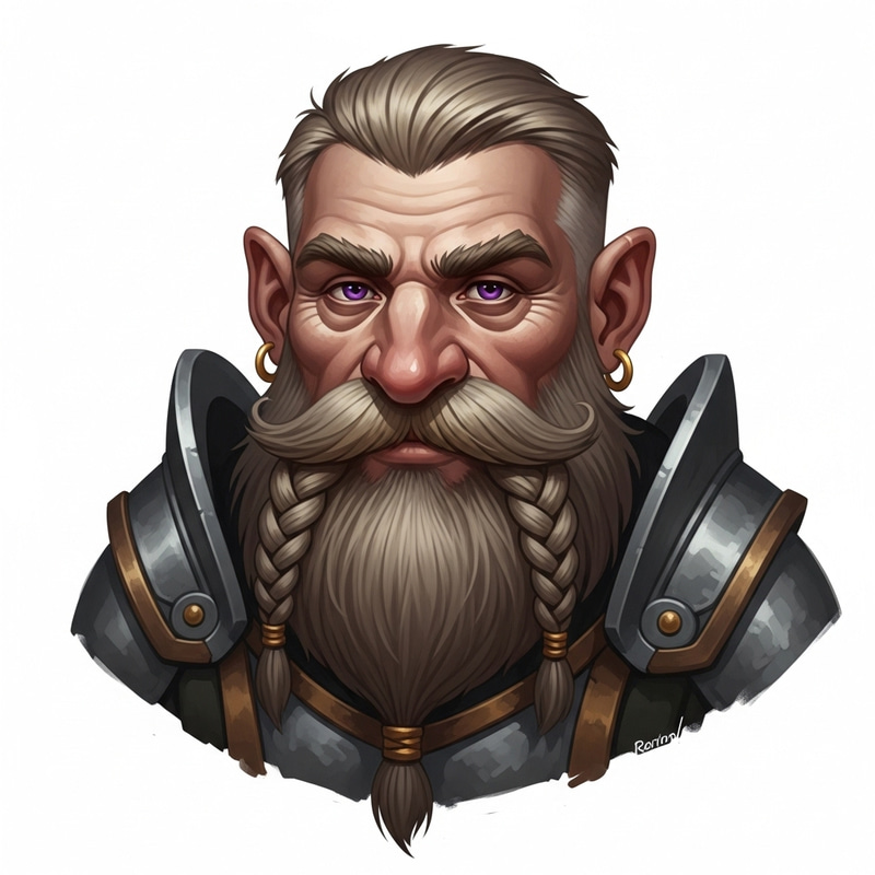 Distinctive Dwarf with Golden Hair and Neat Grooming