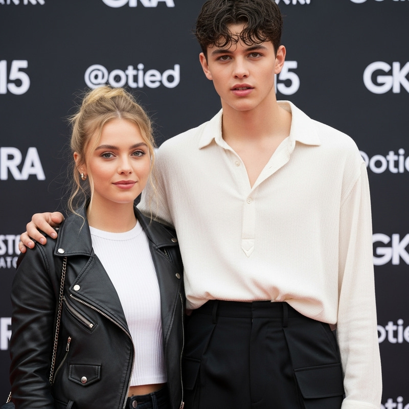 Romantic Photo: European Girl & Korean Boy at Kpop Red Carpet