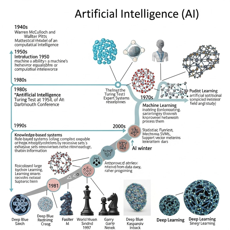Historical Timeline of Artificial Intelligence: Foundations to Modern Applications