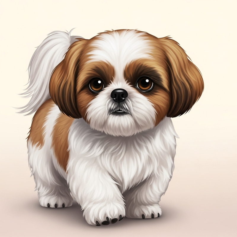 Charming Shih Tzu Dog with Enigmatic Black Spot over Right Eye