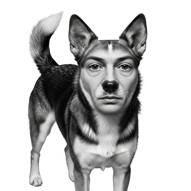 Human-Faced Dog | Surreal Pet Transformation Human-Faced Dog | Surreal Pet Transformation