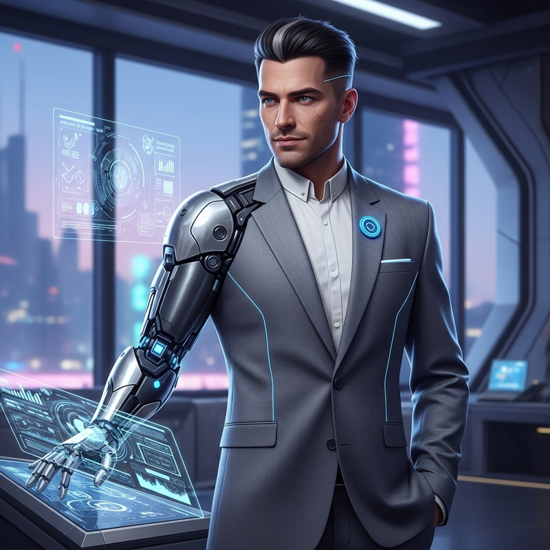 Futuristic Visionary Elon Musk Commanding Innovation