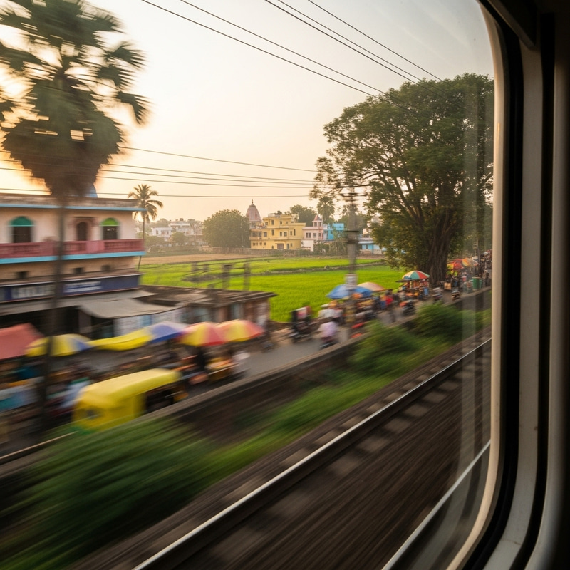 Speeding Through Indian Landscapes on a Train Speeding Through Indian Landscapes on a Train