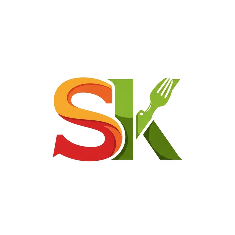 Unique SK Logo for Food Service Business Unique SK Logo for Food Service Business