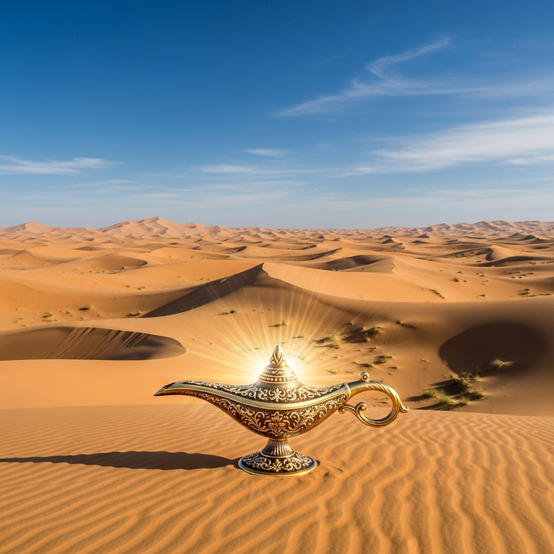 Magical Lamp in Desert | Enchanting Landscape Magical Lamp in Desert | Enchanting Landscape